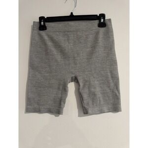 Akira Biker Shorts Gray Ribbed Women's M L Medium Large Stretchy Athletic‎